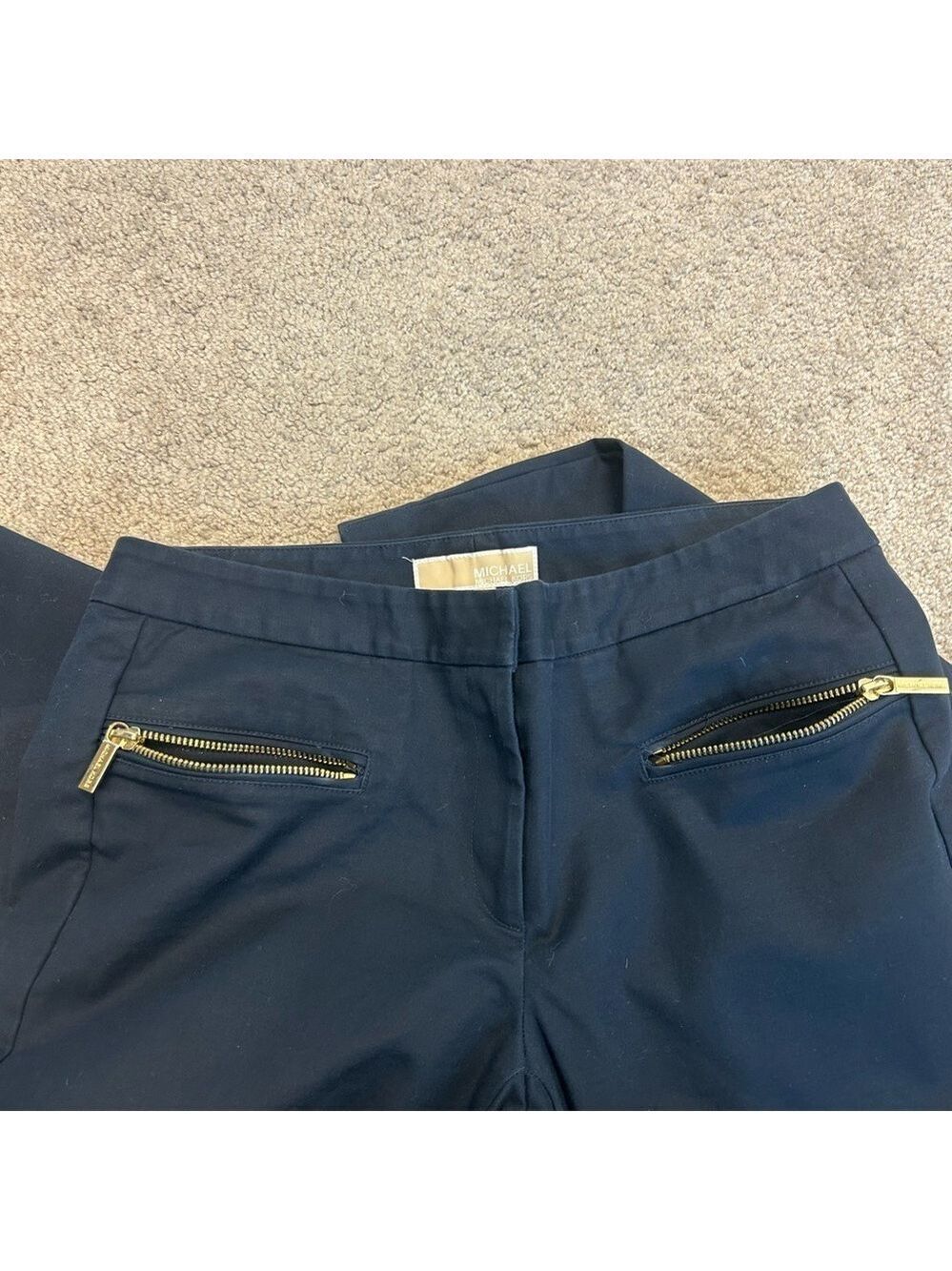 MICHAEL MICHAEL KORS Navy Blue Hutton Cotton-Blend slim fit ankle pants Sz 6 - Picture 6 of 14